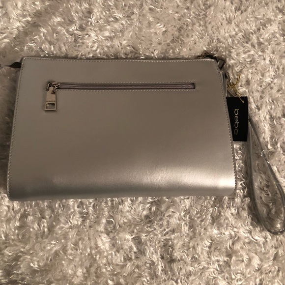 🆕bebe “Jerrica” Crystal Stud Logo Wristlet/Clutch - Picture 5 of 7